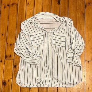 Maurices Black and White Striped Shirt
